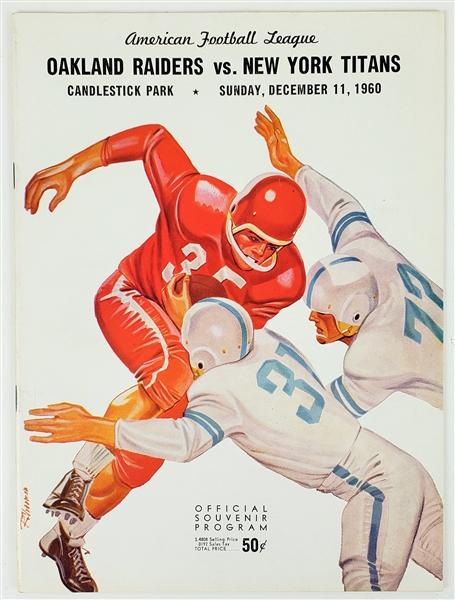 1960 Oakland Raiders vs New York Titans Official Souvenir Program