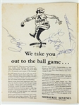 1969 Joe DiMaggio New York Yankees Signed Milwaukee Brewers Score Card 