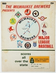 1969 Joe DiMaggio New York Yankees Signed Milwaukee Brewers Score Card 
