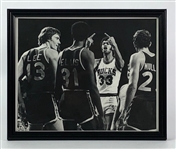 1977 Kareem Abdul-Jabbar Milwaukee Bucks Double Bird Salute 8x10 Framed Photo 