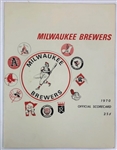 1970 Milwaukee Brewers vs California Angels Opening Day Scorecard 