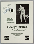 1990 George Mikan DePaul University Signed 8x10 Jersey Retirement Memorial (JSA)