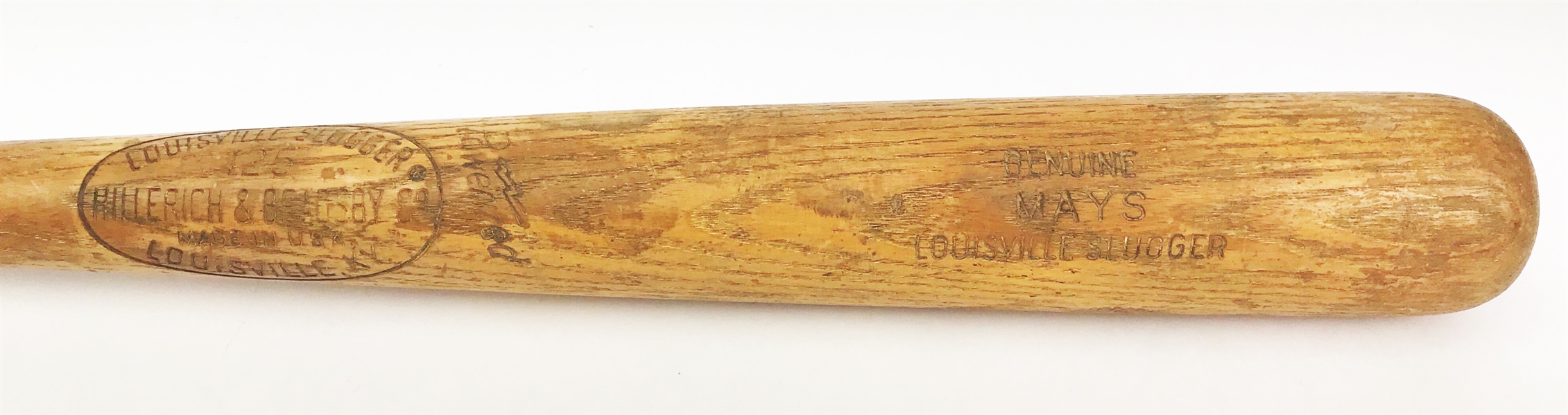 1965-68 Willie Mays San Francisco Giants H&B Louisville Slugger Professional Model Team Index Bat (MEARS A5)