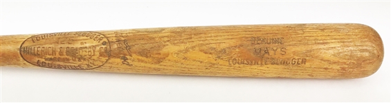 1965-68 Willie Mays San Francisco Giants H&B Louisville Slugger Professional Model Team Index Bat (MEARS A5)