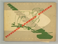 1944 Eleventh Armored Division Thunderbolt "A Natural" Pictorial Review w/ Disney Illustration on Back Cover