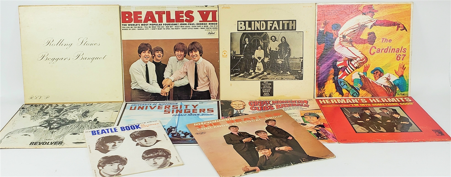 1960s The Beatles Vinyl Records, Book, and more (Lot of 10)