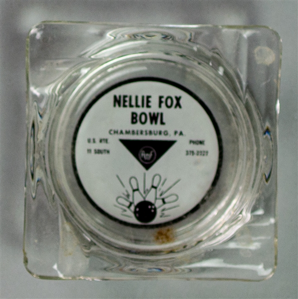 1960s Nellie Fox Bowl Chambersburg PA 4" x 4" Glass Ashtray