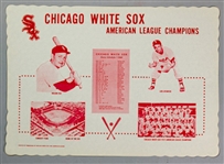 1960 Nelson Fox Luis Aparicio Chicago White Sox 9.5" x 13.5" Home Schedule Placemat
