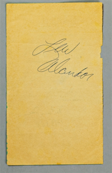 1968 Lew Alcindor UCLA Bruins Signed Page (JSA)