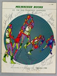 1968-69 Milwaukee Bucks Team Signed Program Cover Page w/ 11 Signatures Including Jon McGlocklin, Wayne Embry, Len Chappell & More (JSA)