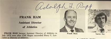 1976 Adolph Rupp Kentucky Wildcats Signed Opening Game at Rupp Arena Program (JSA)