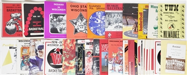 1970s-1980s Marquette, University of Wisconsin Badger Basketball & Football Programs (Lot of 72)