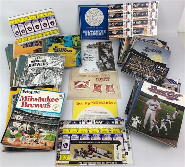 1970s-2000s Milwaukee Brewers Scorebooks, Programs, Magazines & more (Lot of 55+)