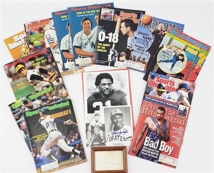1972-1988 Baseball, Basketball, Football Signed Sports Illustrated, Photos Including Duke Snider, Cliff Branch, Alan Trammell & more (JSA) (Lot of 12+)