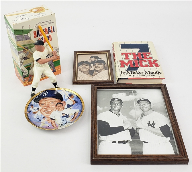 1980s-90s Mickey Mantle & Roger Maris New York Yankees Photos, Book, & more (Lot of 5)