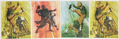 1960s Green Bay Packers in Action 11 x 14 Mobil Gas Promos (Lot of 13) 