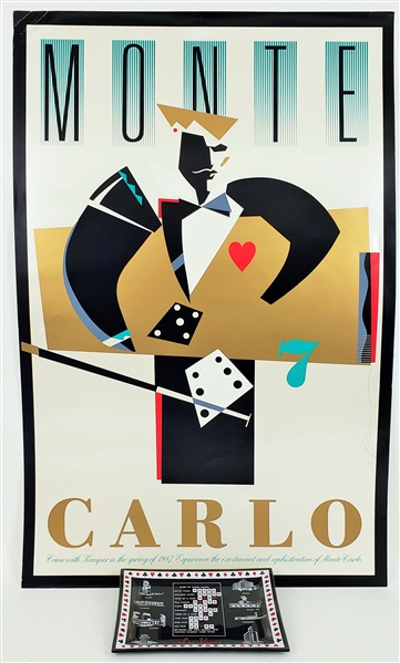 Monte Carlo 22x34 Poster w/ Las Vegas 7x9 Glass Ashtray 