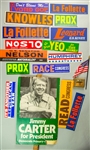 1970s-1980s Jimmy Carter for President Sign w/ Political Bumper Stickers & More (Lot of 17)