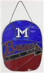 1953-65 Style Milwaukee Braves Stained Glass 13.5" x 17.5" Hanging Sign