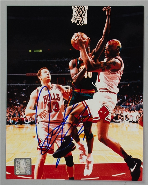 1995-98 Dennis Rodman Chicago Bulls Signed 8" x 10" Photo (JSA)