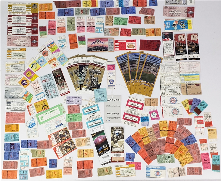 1960s-2000s Baseball, Basketball, & Football Ticket Stubs Including Milwaukee Brewers, Milwaukee Bucks & more (Lot of 100+)