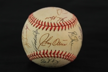 1996 Texas Rangers Team Signed OAL Budig Baseball w/ 27 Signatures Including Will Clark, Darryl Hamilton, Kevin Brown & More (JSA)