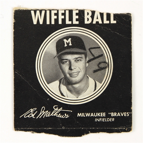 1950s Eddie Mathews Milwaukee Braves Wiffle Ball Box Panel