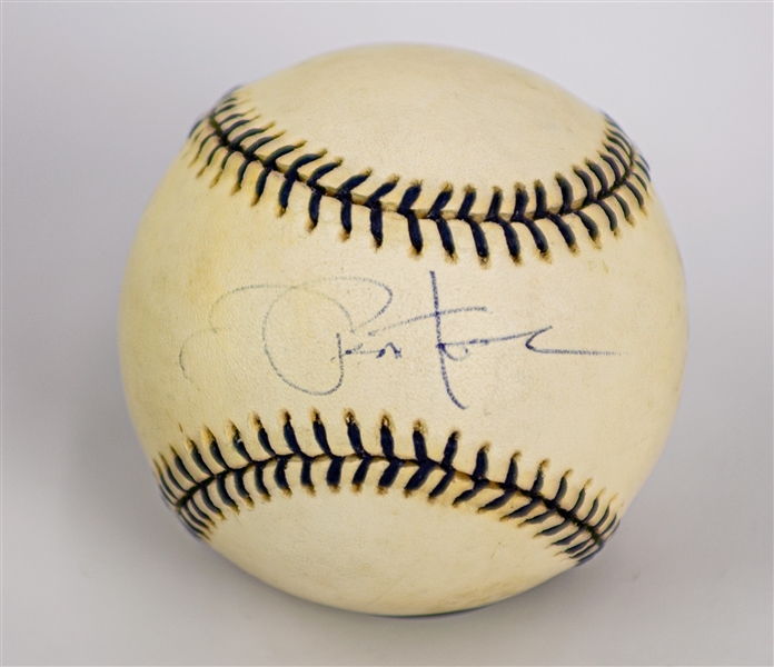 1995 Joe Pepitone New York Yankees Signed OAL Budig Mickey Mantle Memorial Baseball (JSA)