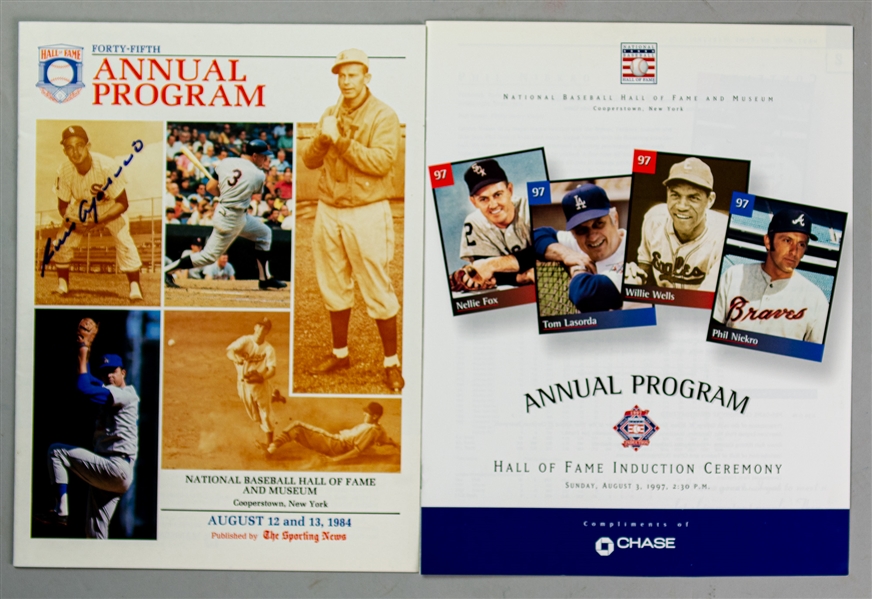 1984-97 Hall of Fame Induction Programs - Lot of 2 w/ 1 Luis Aparicio Signed (JSA)
