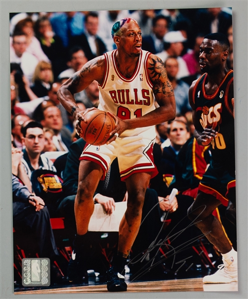 1995-98 Dennis Rodman Chicago Bulls Signed 8" x 10" Photo (JSA)