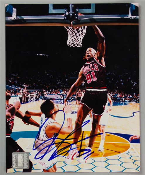 1995-98 Dennis Rodman Chicago Bulls Signed 8" x 10" Photo (JSA)
