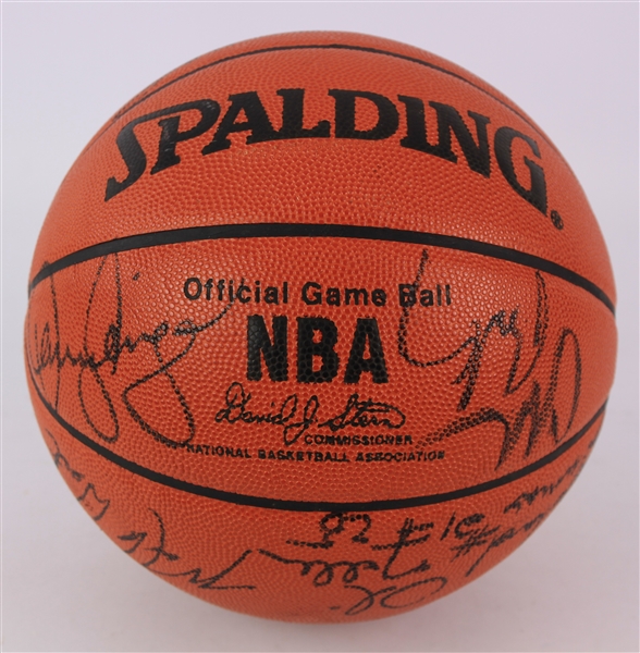 1992-93 Phoenix Suns Team Signed ONBA Stern Basketball w/ 14 Signatures Including Charles Barkley, Dan Majerle, Tom Chambers & More (JSA)