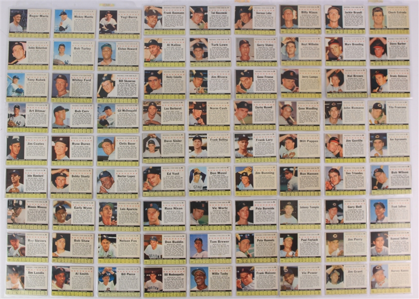 1961 Post Cereal Baseball Trading Cards - Complete Set of 200 w/ Roger Maris, Mickey Mantle, Roberto Clemente, Willie Mays & More