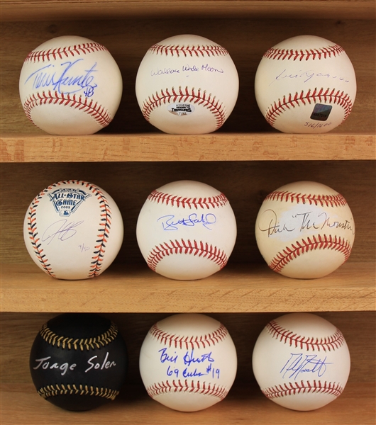 2000s Signed Baseball Collection - Lot of 9 w/ Luis Aparicio, Torii Hunter, Dick Radatz & More