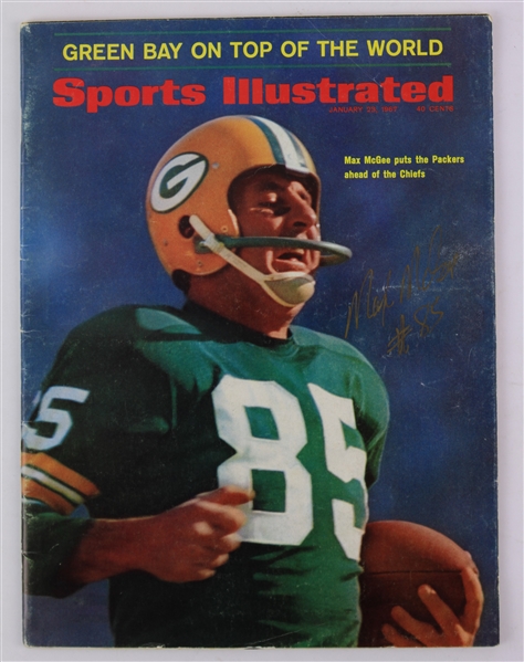 1967 Max McGee Green Bay Packers Signed Sports Illustrated Magazine (JSA)