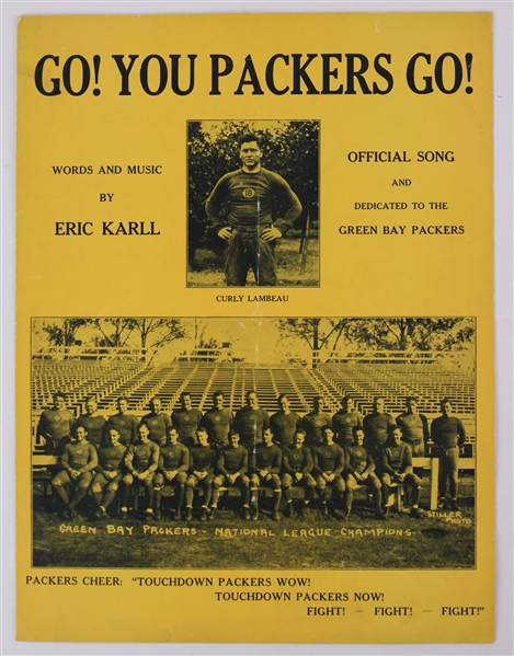 1931 Green Bay Packers "Go! You Packers Go!" Sheet Music