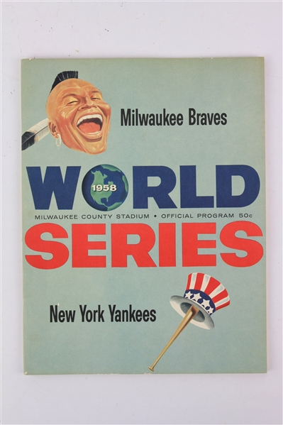 1958 Milwaukee Brewers New York Yankees County Stadium Unscored Game 1 World Series Program 
