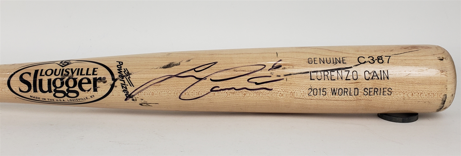 2015 Lorenzo Cain Kansas City Royals Signed Louisville Slugger Professional Model World Series Bat (MEARS A8/JSA)