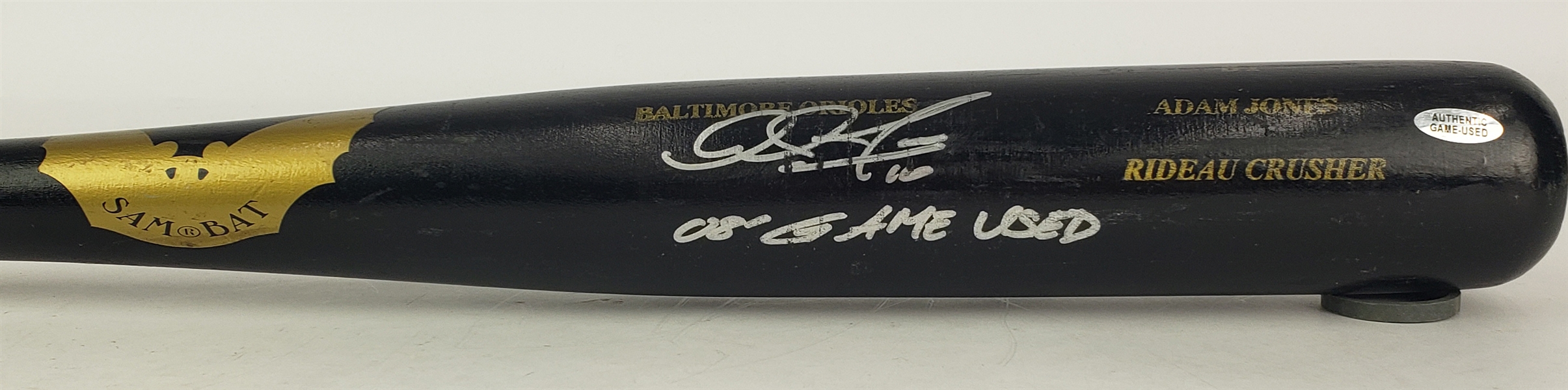 2008 Adam Jones Baltimore Orioles Signed SamBat Professional Model Game Used Bat (MEARS LOA/JSA)