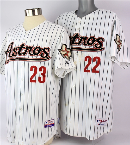 2000s Houston Astros Jerseys - Lot of 2 w/ Roger Clemens Signed Retail & 2012 Tyler Greene Home (MEARS LOA/JSA)