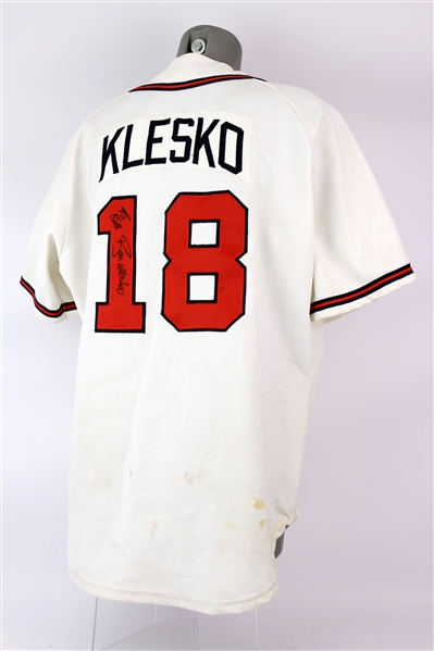 1995 Ryan Klesko Atlanta Braves Signed Home Jersey (JSA)