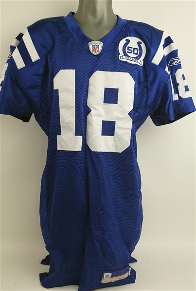 2002 Peyton Manning Indianapolis Colts Home Jersey (MEARS LOA)