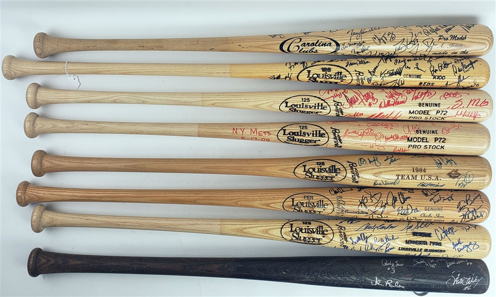 1980s-2000s Team Signed Baseball Bat Collection - Lot of 24 (MEARS LOA)