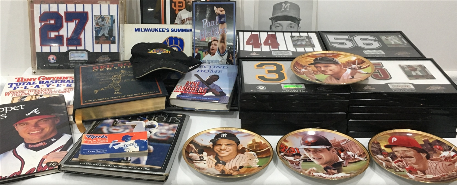 Baseball Card Memorabilia Collection with autographed books