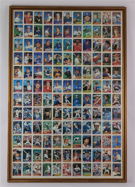 1989 Topps Baseball Cards 30" x 45" Framed Uncut Card Sheet w/ 121 Cards