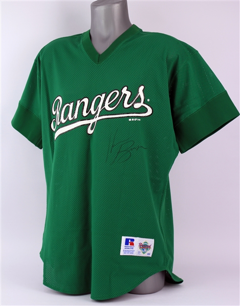 1993-94 Kevin Brown Texas Rangers Signed St. Patricks Day Batting Practice Jersey (MEARS LOA/JSA)