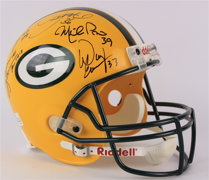 1996-97 Green Bay Packers Super Bowl XXXI Champions Multi Signed Full Size Display Helmet w/ 16 Signatures Including Edgar Bennett, LeRoy Butler, Antonio Freeman & More (JSA)