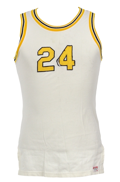 1960s White #34 Sand Knit Game Worn Basketball Jersey (MEARS LOA)