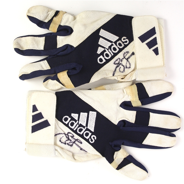 2000s Andrew Jones Adidas Signed Game Worn Batting Gloves (MEARS LOA/JSA)