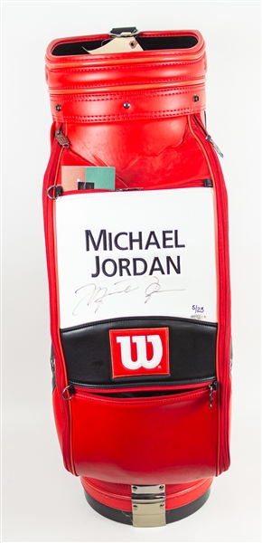 1990s Michael Jordan Chicago Bulls Signed Wilson Fat Staff Golf Bag (Upper Deck Authentication/JSA) 5/23